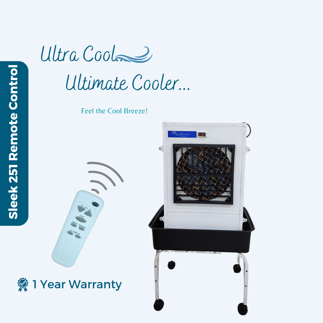 Aquabreeze Air Cooler 2.5 Feet Sleek 251 (5 Speed ) Desert Air Cooler with Remote Control, 35 L, Portable AC, 6-Months WARRANTY Without Trolly